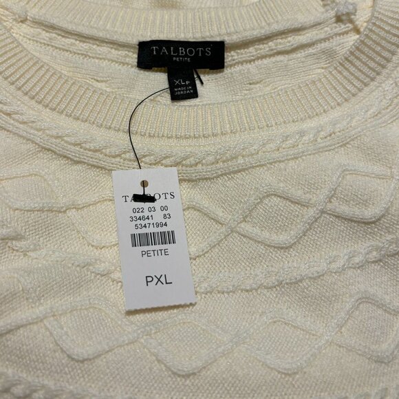 Talbots Petite Women's Ivory Long Sleeve Sweater Size XLP - Picture 3 of 4
